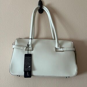 NWT Vintage Lorella Pagano Leather Cream Satchel Bag